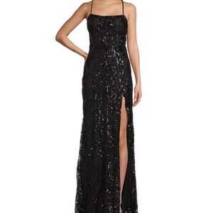 ✨ Midnight Doll Black Sequin Maxi Gown ✨